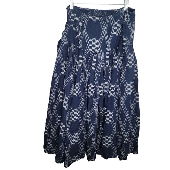 Soft Surroundings batik wrap belt full linen blend skirt PS petite Small - Picture 2 of 6